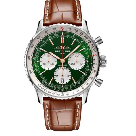 gr n faced breitling|Breitling navitimer green face.